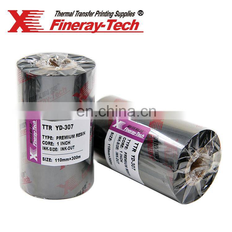 Black color Resin ribbon size for 90mm*300m with 1Inch core or 1/2 Inch core