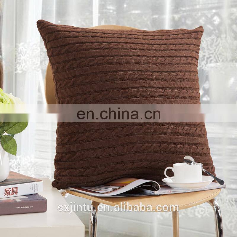 wool knitting square cushion throw pillow cover