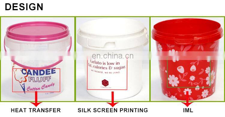 Cookie biscuits ice cream clear black ice plastic bucket plastic buckets with lids for sale