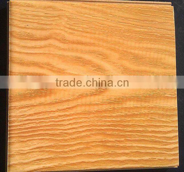 Synchronized high gloss laminated wood flooring