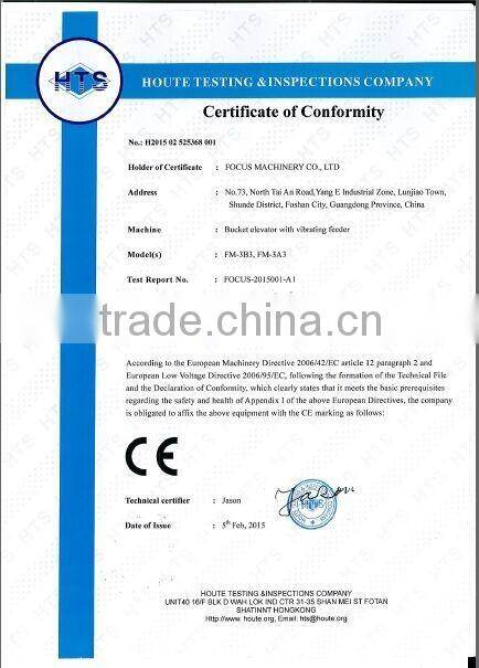 Z type bucket elevator for sugar,candy,snacks, agricultture packaging