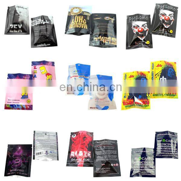 Gold Printed Cosmetic Sealed Bag Small Size Tea Sachet Food Plastic Snack Heat Seal Gravure Printing Three Side Sealed Bag