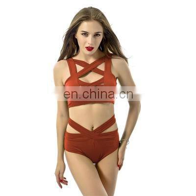 Ladies Swimsuit Low Waist Bathing Suit Swimwear Bikini Cross Strap Bikini Brazilian Sexy Bandage Halter Beachwear
