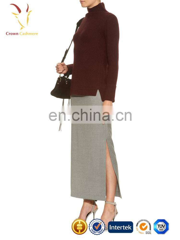 High Neck Ladies Long Pullover Sweater