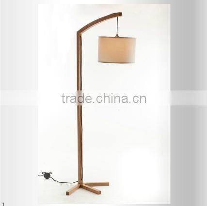 wooden floor standing lamp