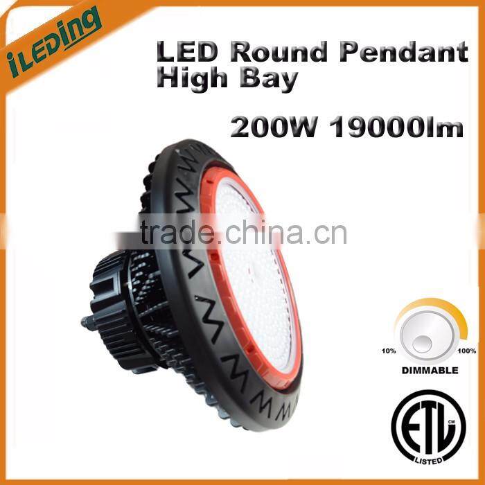 60W 120W 150W 200W Round Pendant LED High Bay Heat Sink