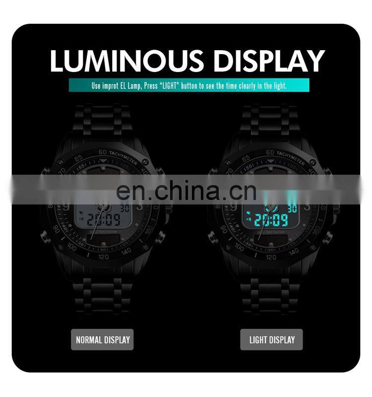 Skmei 1493 solar powered 30meters waterproof stainless steel digital quartz wristwatch