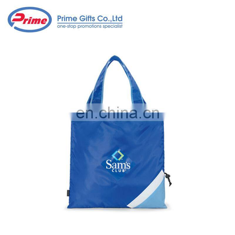 Multi-color Recycle Portable Grocery Custom Logo Polyester Material Tote Shopping Bag Reusable Grocery Bags