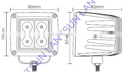 SANFU 12W spot flood beam degree For Ford/For Toyota/For JEEP Square CR EE flash/fog/off road Light LED813