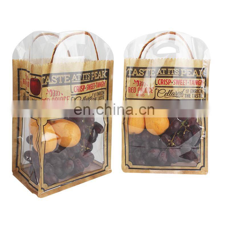 Resealable bags zip lock fruit packaging bags for grape cherry with handles