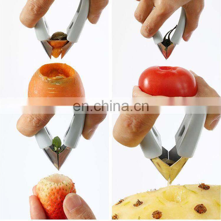 Amazon Hot Sell Kitchen Accessories Strawberry Stem Separator Fruit Corer Stalks Stems Remover Strawberry Huller