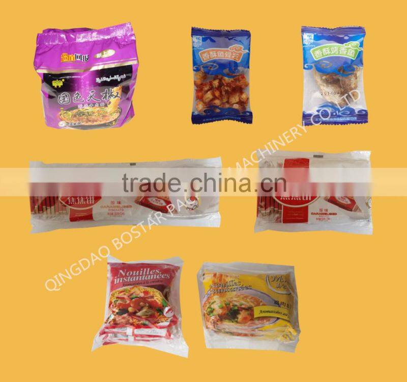 BOS720 Automatic Horizontal Pillow Pack Down Film Packing Machine with CE for Bag Noodle Puffed Food Family Packing