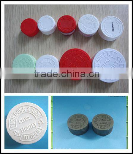 24mm child proof cap, plastic CRC cap, child proof cap for pill bottle