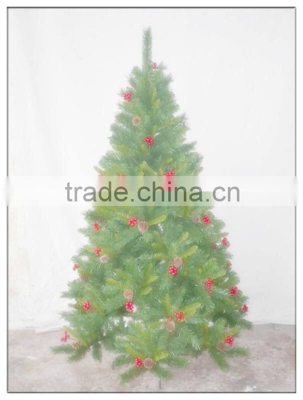Hot Sale !Red Berries Decoratived PVC Mixed PE TREE For USA Holiday/Christmas decoration