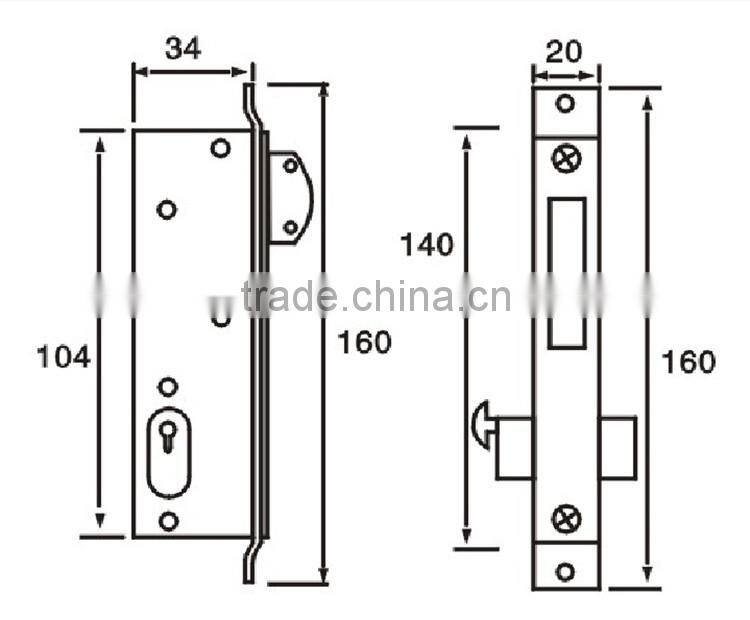 High quality double lock hooks good selling for aluminium and wooden door