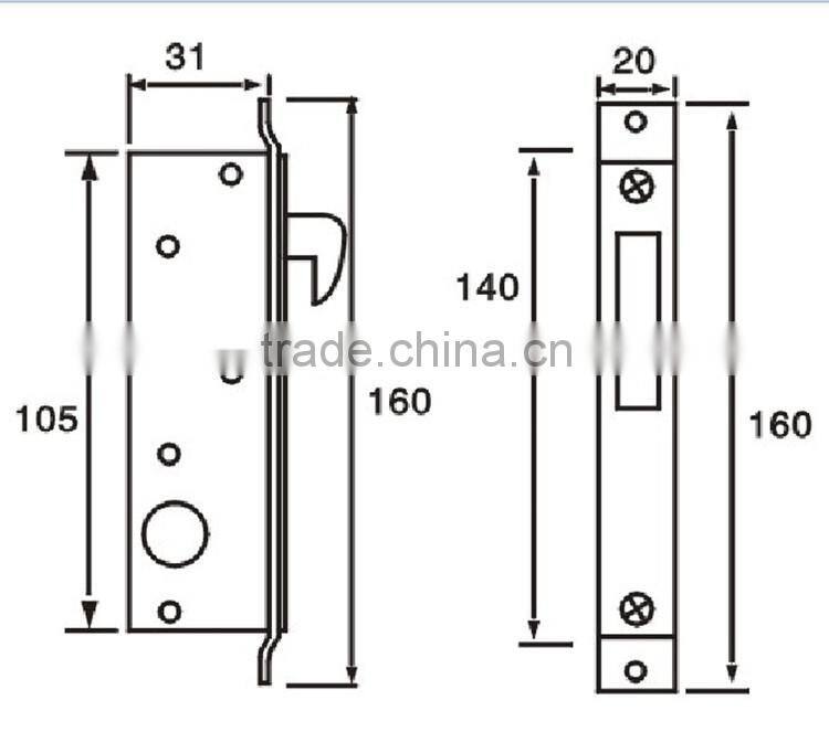 Different quality iron or zinc alloy or stainless steel material rolling sliding door lock for luxury door