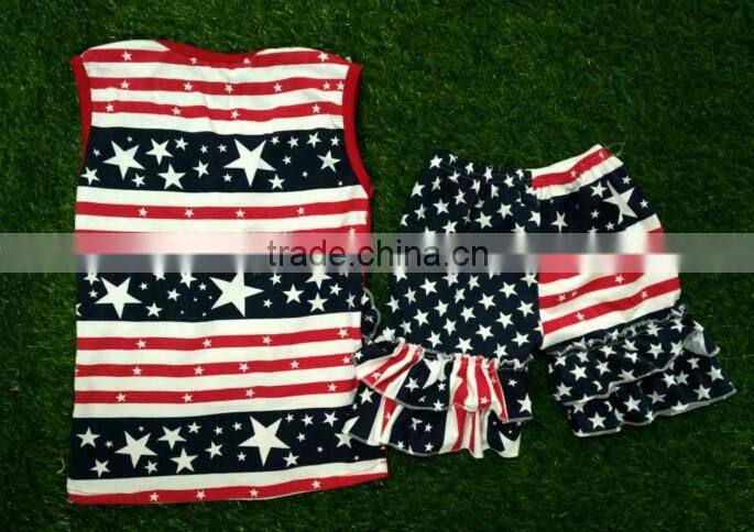 Girls fancy 2016 girls stripe print dress wholesale children boutique clothing children july 4th outfits giggle moon remake