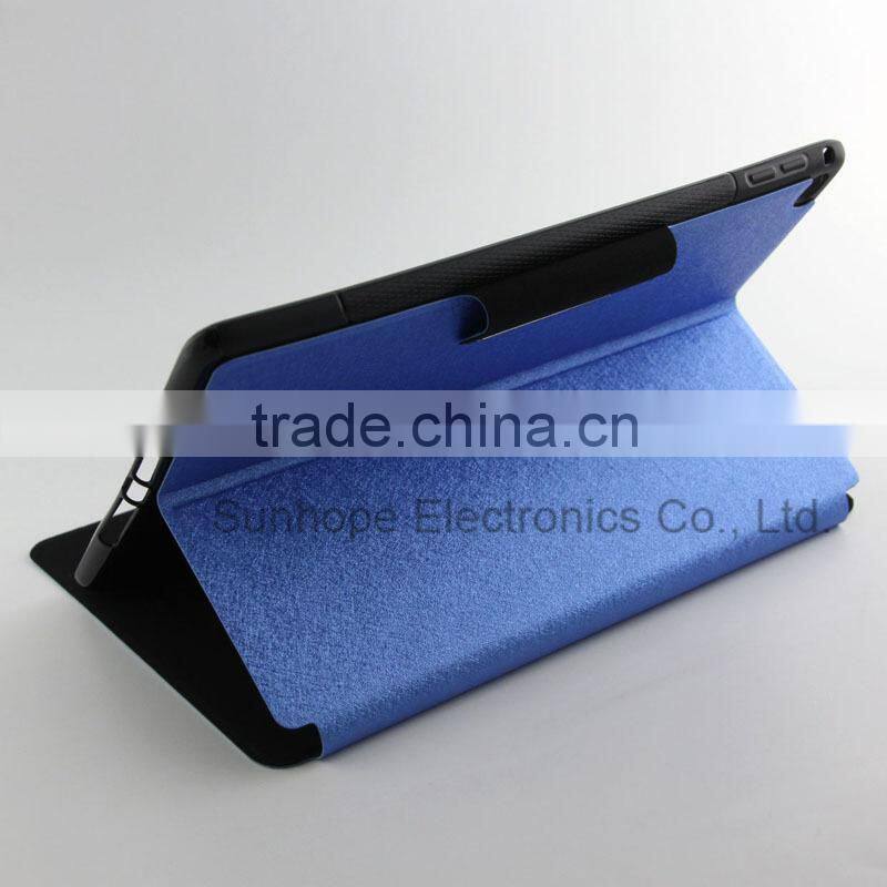 Silk grain metal buckle card slot PU leather cover case for Apple for ipad 6 air 2