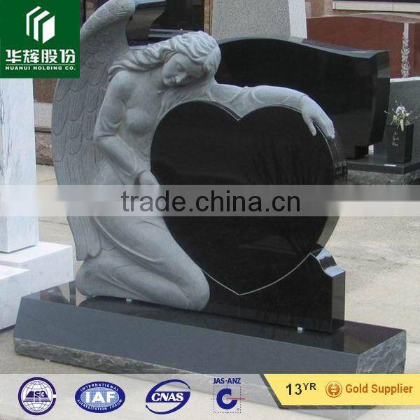 stone carving flower and crosscolor monument slab shanxi black absolut tombstone cheap granite