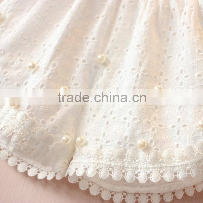 New Korean Cute Baby Girl Beaded Clothes Shorts 2016 New Summer Girl Ivory Corchet Pearl Pants Lovely Little Girl Short Pants