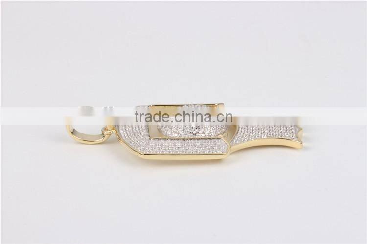 DLY 2016 Latest fashion hip hop jewelry 925 sterling silver charms pendant for boyfriend