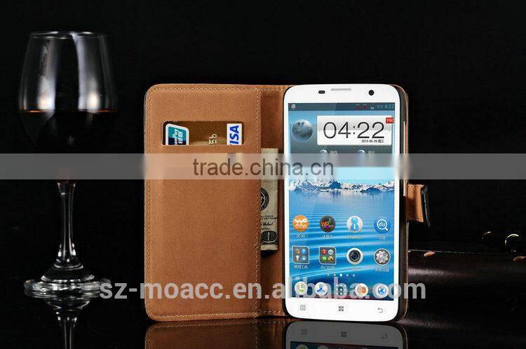 High Quality stand wallet leather case for lenovo a850