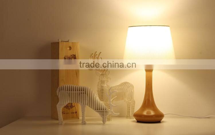 Modern Fabric Shade Wood Table Lamp LED Wood table lamp JK-879-18 LED Wood table Light