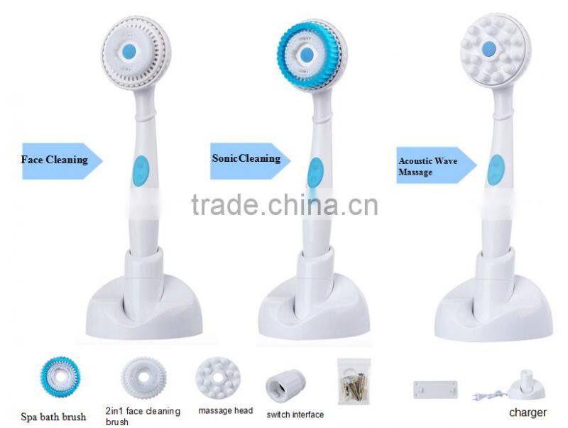 fashion design 3 in 1 mulltifunctional portable electric massage brush