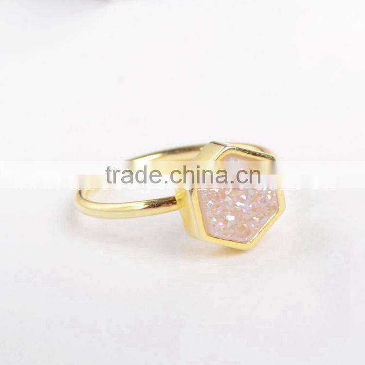 Druzy ring 925 sliver ring titanium druzy ring