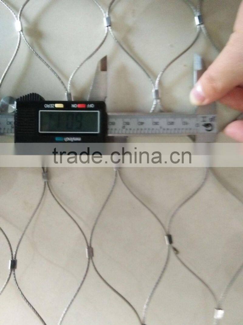 7x7 structure 1.6mmx60x104mm Ferruled & Knotted type Flexible stainless steel cable net