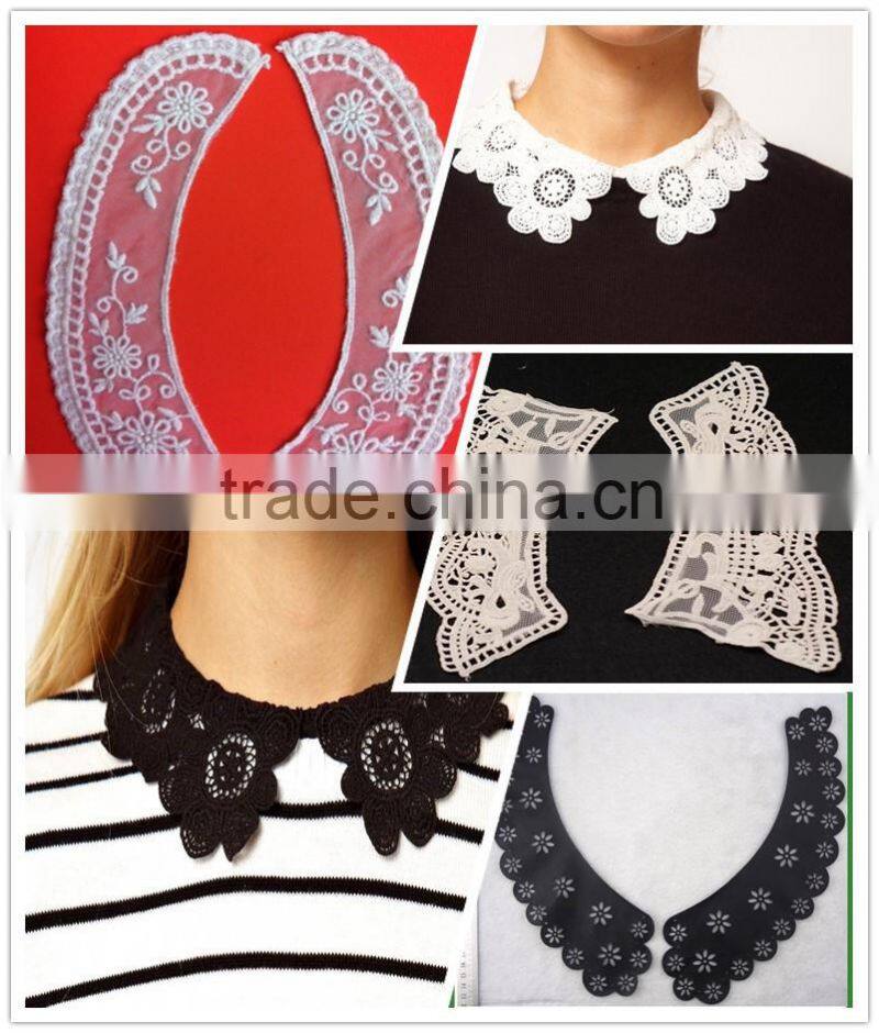 Thick Cotton Cord Water Soluble Collar in White collar for Women --S1405