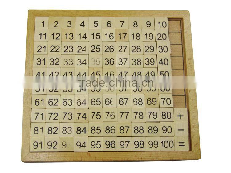 Best Sale Wooden Learning Math Toys Set Preschool Equipment 1-100 Number Board Math Learning Toys