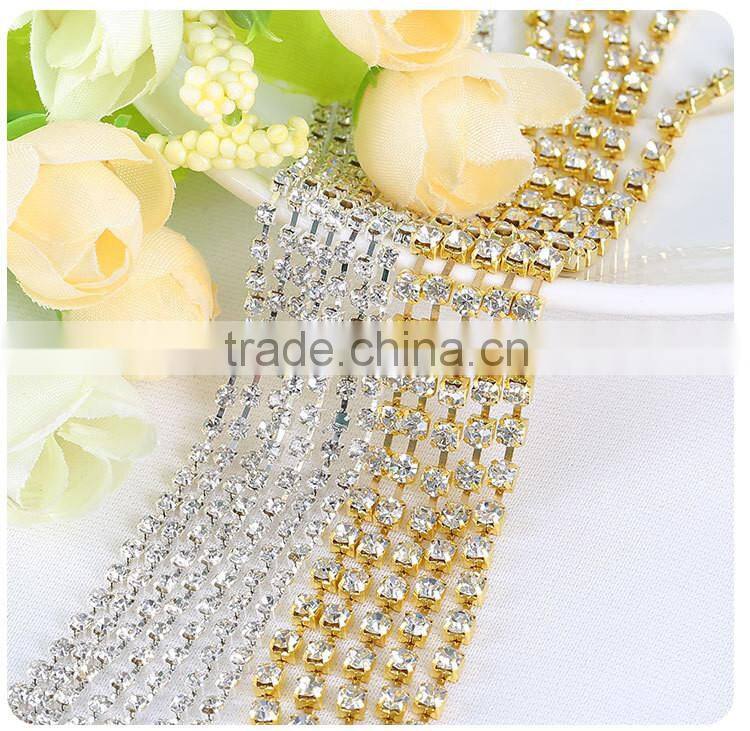 Custom Design Accept Cheapest Wholesales AAA Quality Shinny Crystal Cup Roll Rhinestone Chain for Jewelry Cheapest