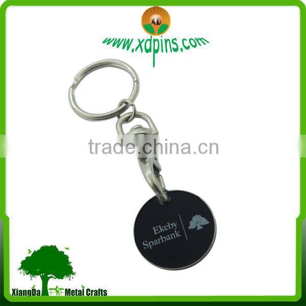 metal brand name keychain/ custom iron coin keychain