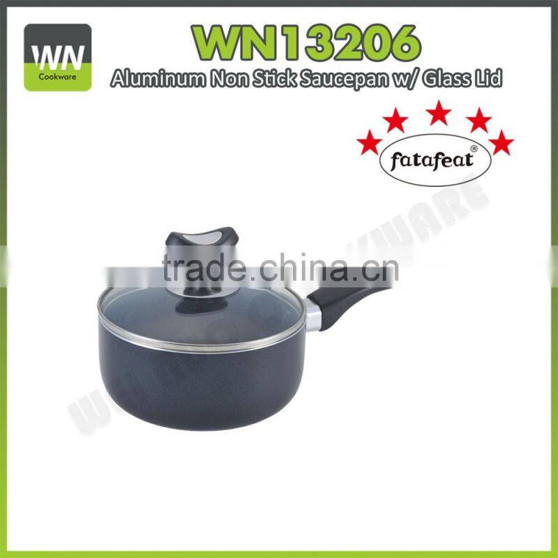 New shape aluminium sauce pan with glass lid milk saucepan sauce pan and pot