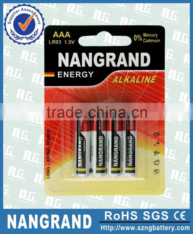High performance aaa alkaline battery lr03