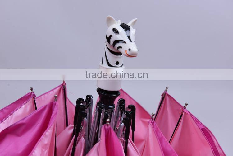Character of plastic handle automatic folding umbrella