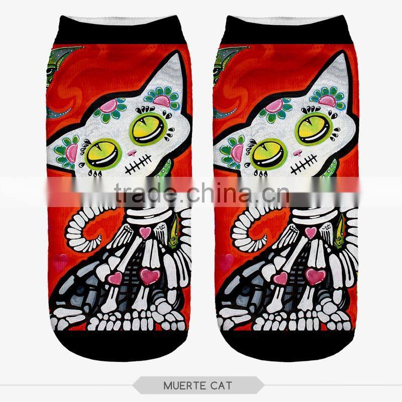 high quality animals 3d digital full print colorful design ankle socks
