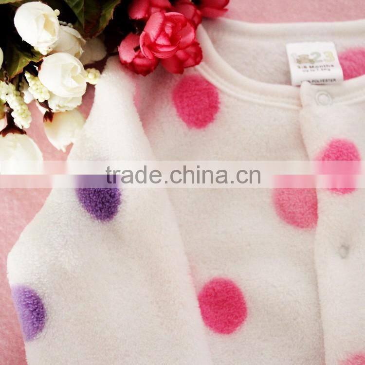 2016 fashion soft long sleeve girl baby romper clothes with print dot