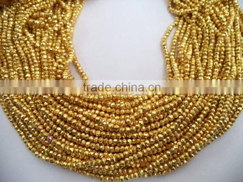 HANDMADE NATURAL BLUE FIRE LABRADORITE 3-4MM RONDELLE FACETED LOOSE BEADS STRAND