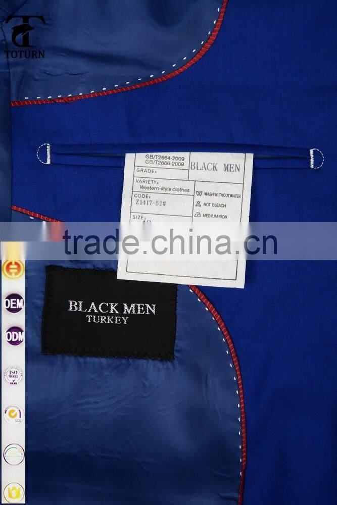 new products 2016 European Style direct manufacturer oem factory Formal Wear Slim Fit sky blue polyester fabric Business Suits