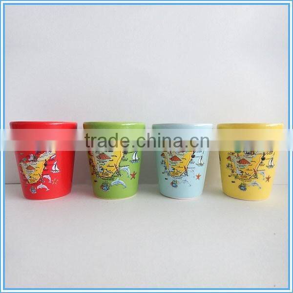 tourist souvenir ceramic mini fruit jelly cup
