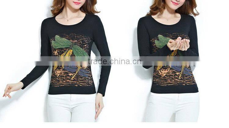 The new T-shirt with long sleeves in the spring and autumn render unlined upper garment of long sleeve t shirt women