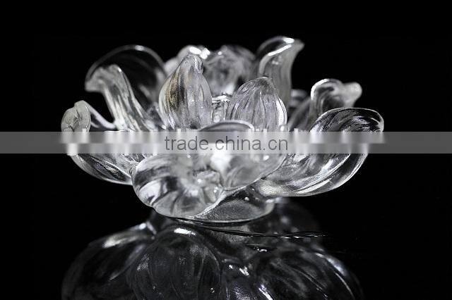Meticulously carved Colorful home decoration crystal lotus