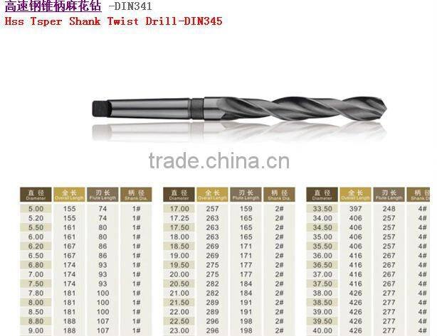 DIN345 Hss taper shank grinder machine twist drill