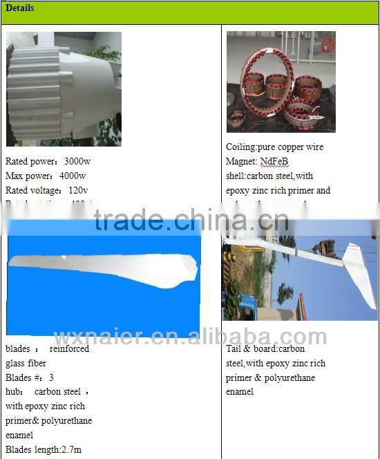 3kw horizontal wind generator for home use/ home turbine