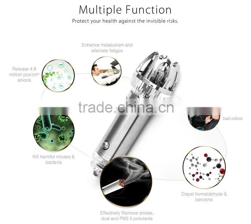 2015 New Products Negative Ion Car Air Purifier with Light