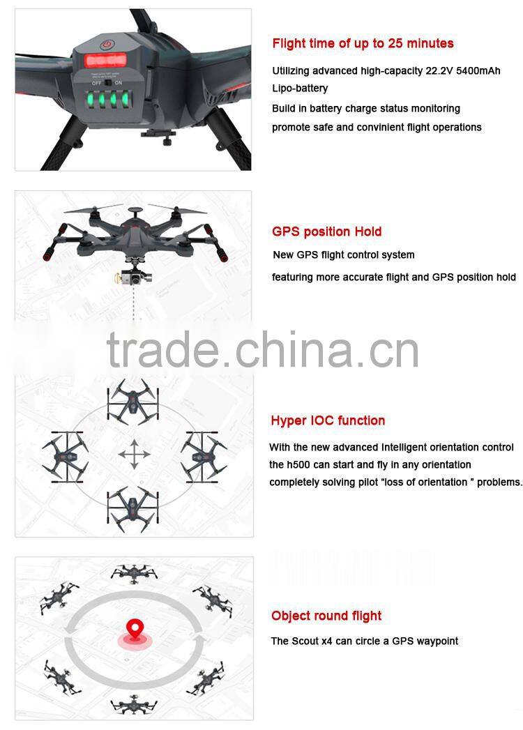 Radio control uav aircraft flying helicopter with camera and gps.