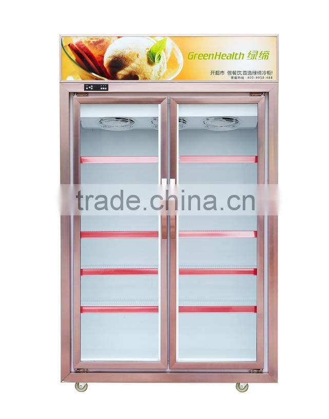 commercial glass door 4door freezer display showcase