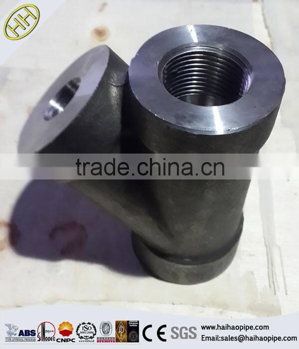 ASME B16.11 NPT threaded reducing 45 degree lateral tee pipe fitting